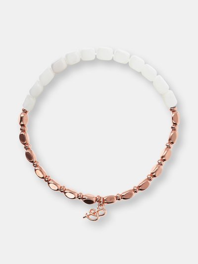Bronzallure Stretch Bracelet With Natural Stones - White Agate product
