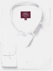 Brook Taverner Mens Whistler Long-Sleeved Formal Shirt - White