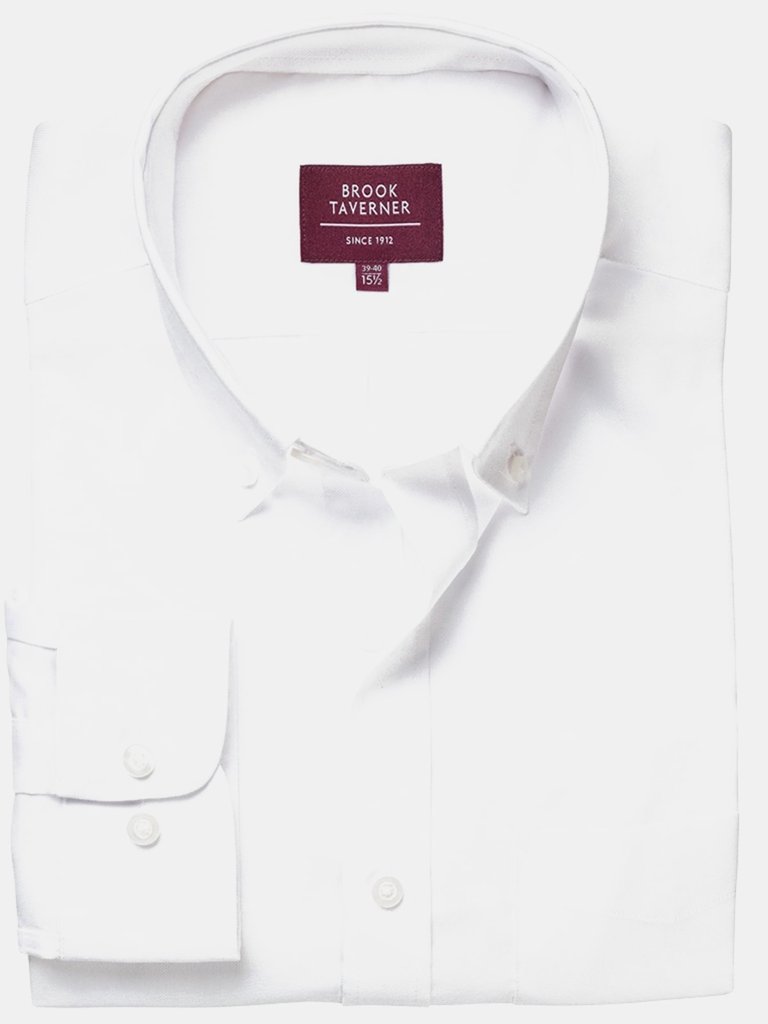 Brook Taverner Mens Whistler Long-Sleeved Formal Shirt - White