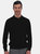 Mens Casper Knitted Long-Sleeved Polo Shirt (Black) - Black