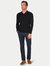 Mens Casper Knitted Long-Sleeved Polo Shirt (Black)