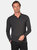 Mens Casper Knitted Long-Sleeved Polo Shirt (Charcoal) - Charcoal