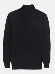 Mens Dallas Zip-Neck Sweater - Black