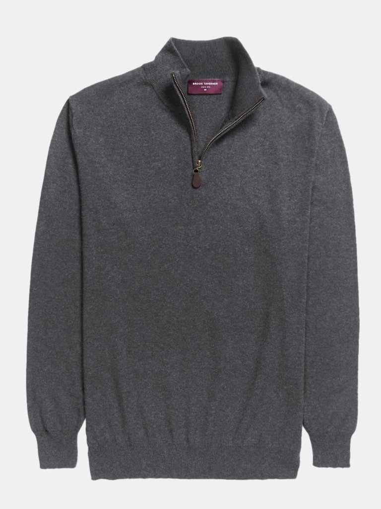 Mens Dallas Zip-Neck Sweater - Charcoal - Charcoal