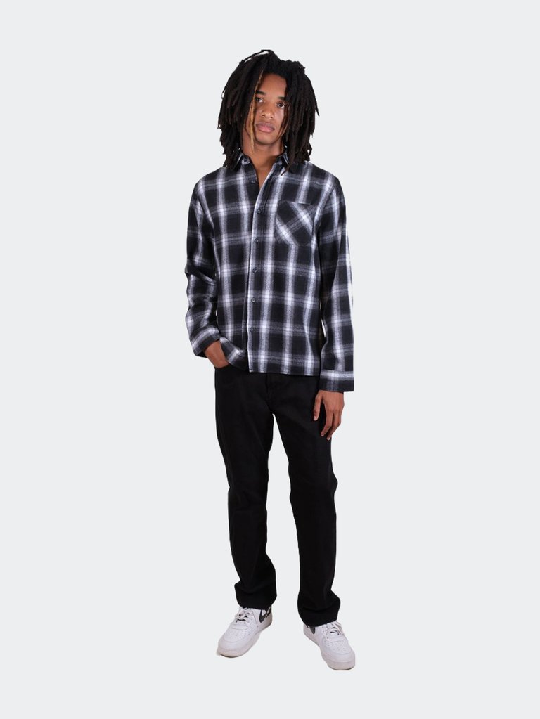 Black Shadow Plaid Flannel Shirt