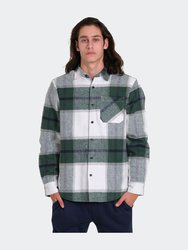 Green Thermal Lined Flannel Shacket - Green