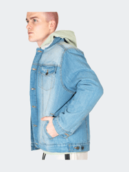 Light Stone Wash Denim Sherpa Jacket