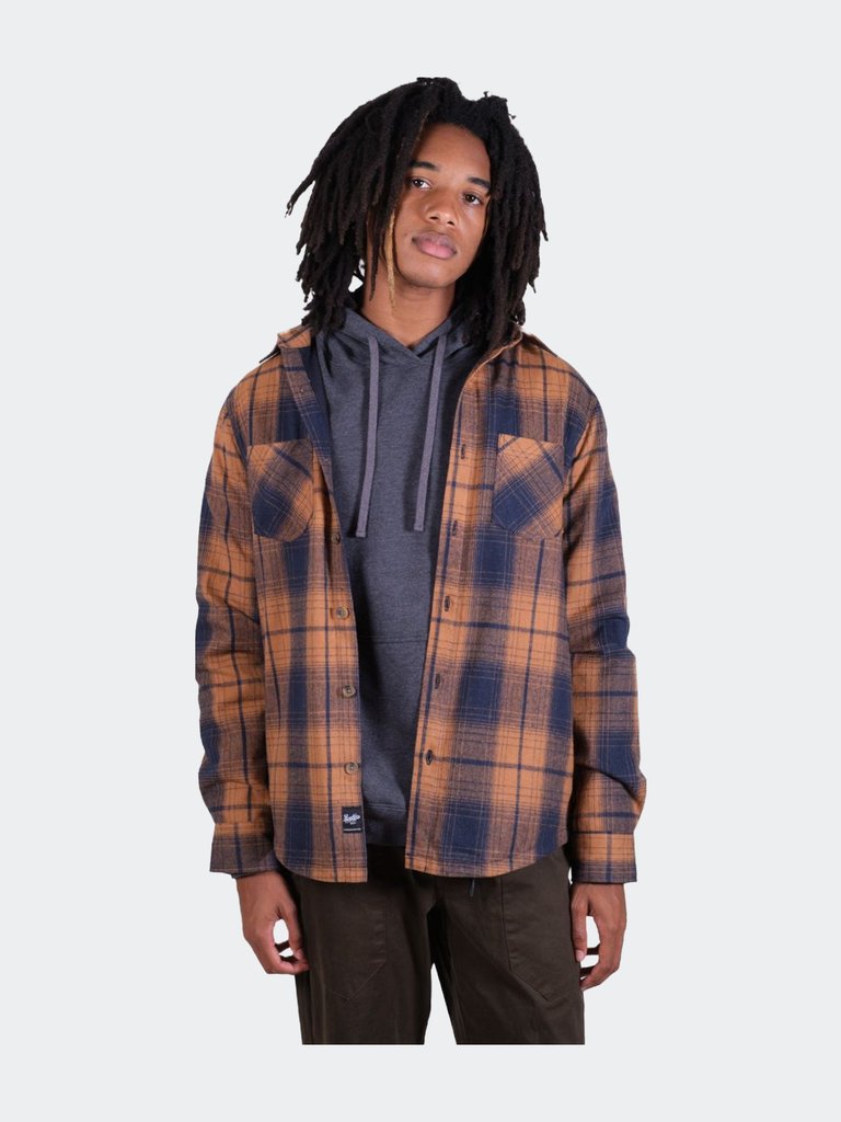 Rust Thermal Lined Flannel Shacket - Rust