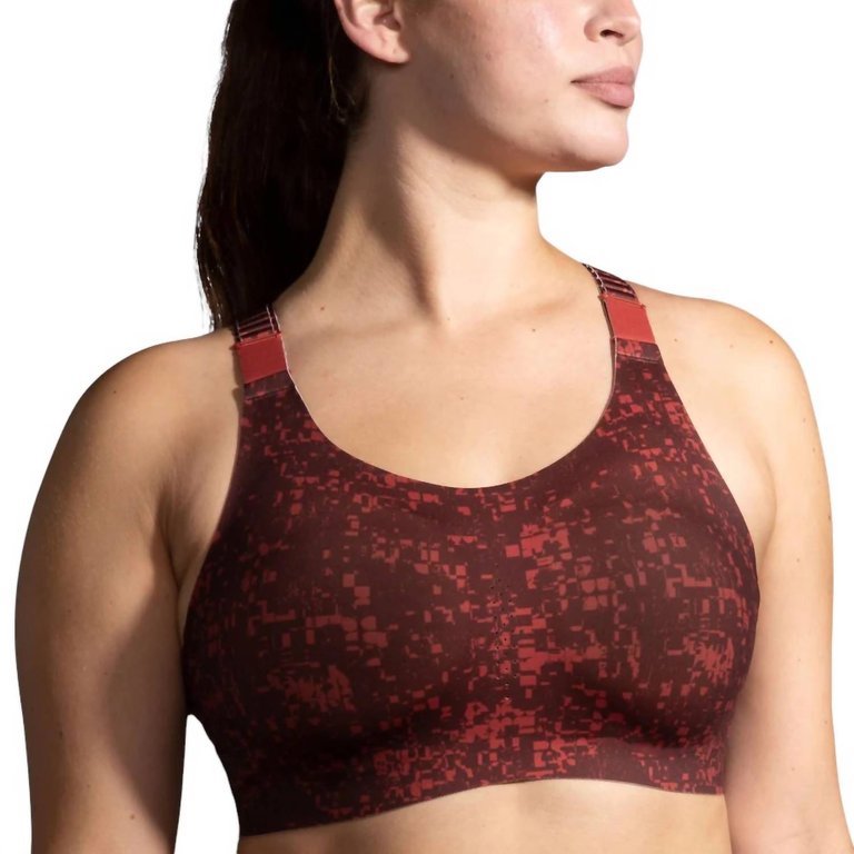 Dare Racerback Run Bra 2.0 In Glitch Print/copper - Glitch Print/Copper