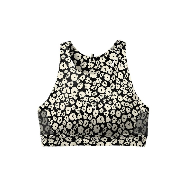 Drive 3 Pocket Run Bra In Black/Wildflower - Black/Wildflower