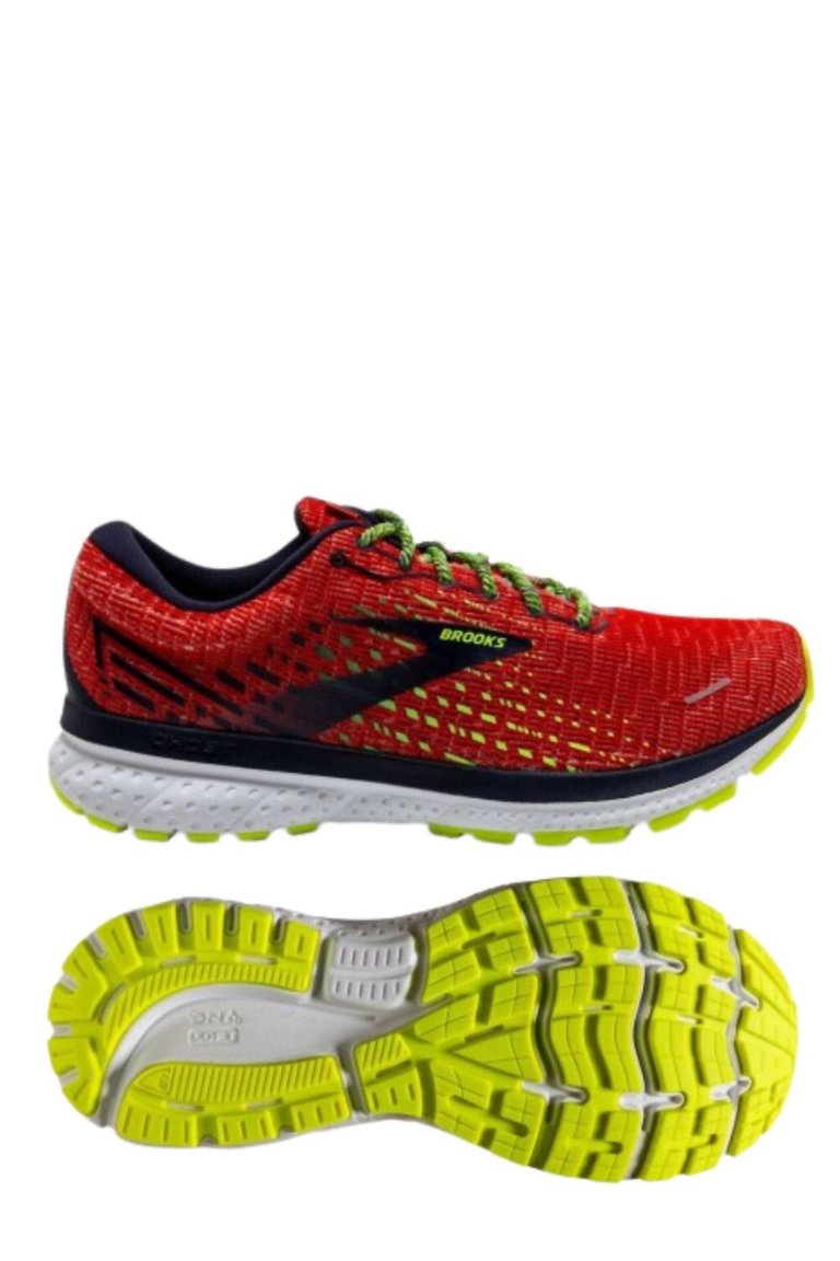 Men's Ghost 13 Running Shoes - D/Medium Width In Tomato/Navy/Nightlife - Tomato/Navy/Nightlife