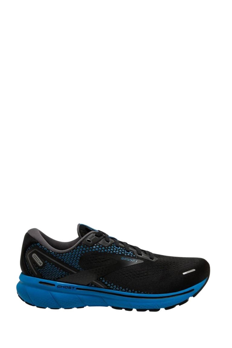 Men's Ghost 14 Running Shoes - 2E/wide Width In Black/Blackened Pearl/Blue - Black/Blackened Pearl/Blue