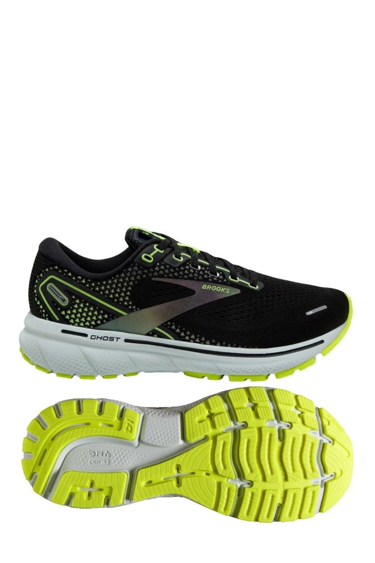 Men's Ghost 14 Running Shoes - D/medium Width In Nightlife/black