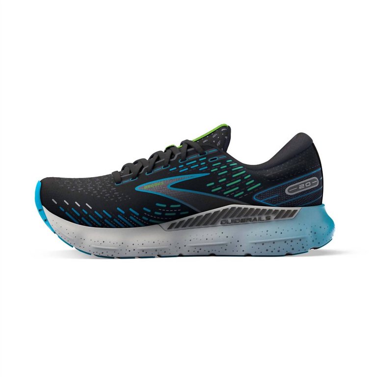 Men's Glycerin Gts 20 Running Shoes In Black Hawaiian Ocean/green