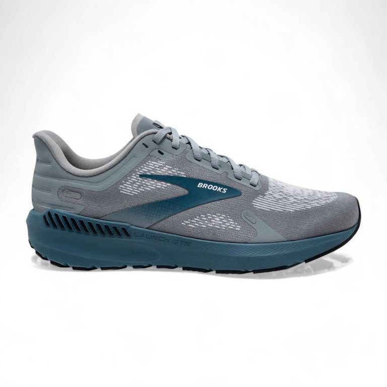 Men's Launch Gts 9 Running Shoes - Medium Width In Grey/midnight/white - Grey/Midnight/White