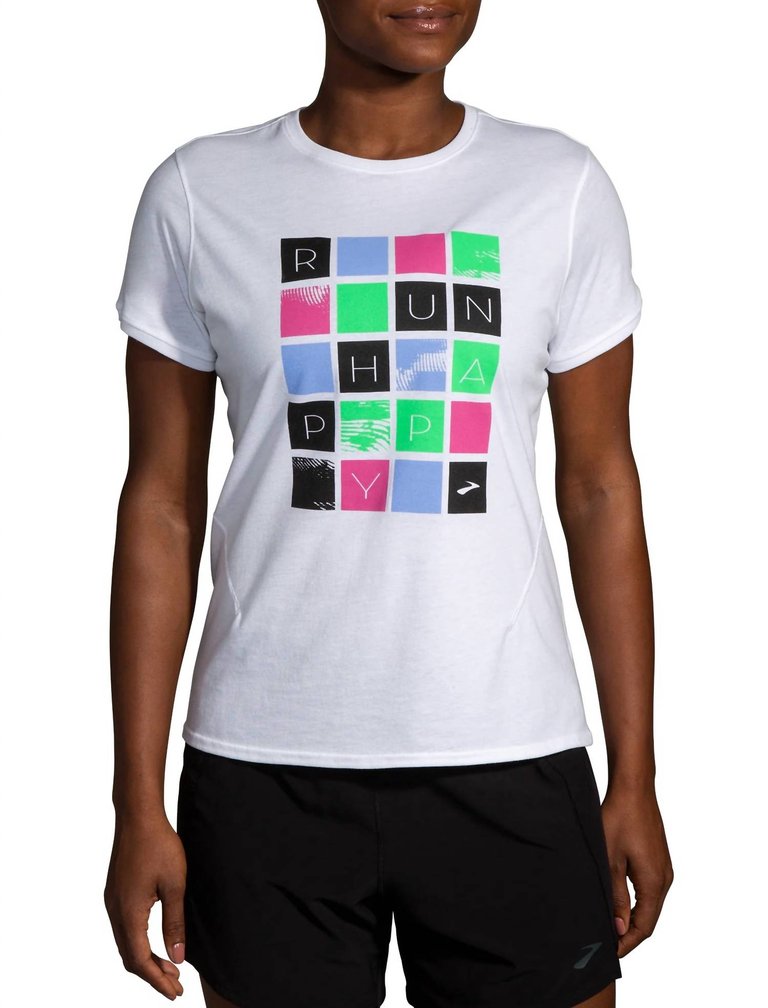 Women's Distance Short Sleeve 2.0 Tee In White/rh Mosaic - White/rh Mosaic