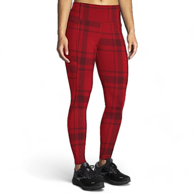 Women's Moment Tight In Plaid/run Merry 23 - Plaid/run Merry 23