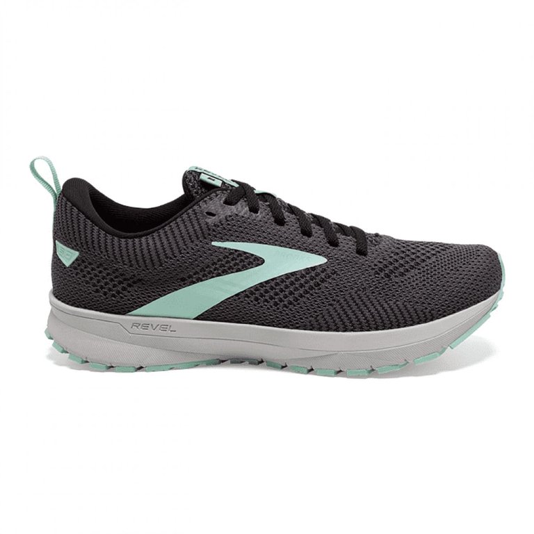 Women's Revel 5 Road Running Shoes - Medium Width In Ebony/Black/Yucca - Ebony/Black/Yucca