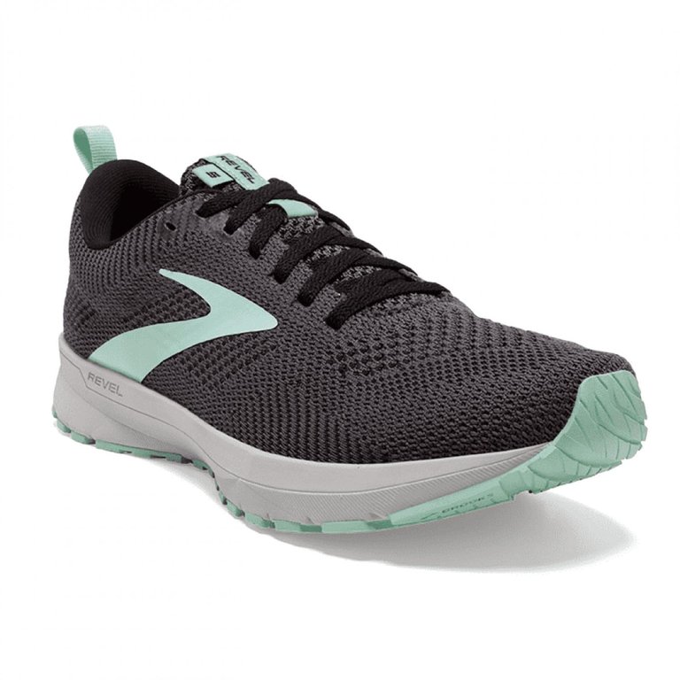 Women's Revel 5 Road Running Shoes - Medium Width In Ebony/Black/Yucca