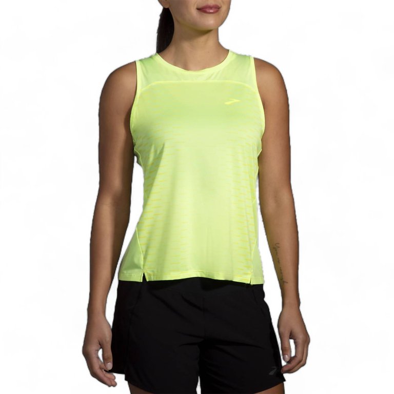 Women's Sprint Free Tank 2.0 Top In Light Lime/interval Gradient - Light Lime/interval Gradient