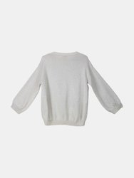 Brunello Cucinelli Women's Beige Metallic Cotton-Blend Sweater Pullover