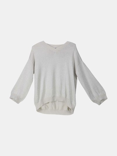 Brunello Cucinelli Brunello Cucinelli Women's Beige Metallic Cotton-Blend Sweater Pullover product