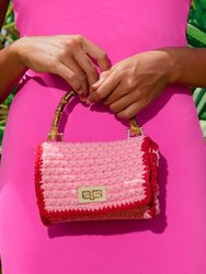 Airmail Petite Crochet Handbag - Pink