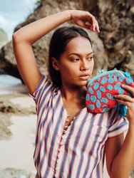 Arnoldi Ariela Hand-Beaded Clutch Bag In Red & Turquoise