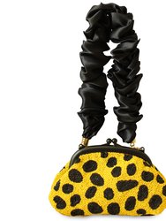 Arnoldi Venom Hand-Beaded Clutch Bag In Black & Yellow