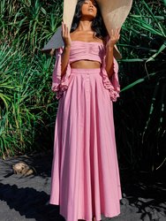 ARUM Pleated Maxi Skirt - Blush Pink