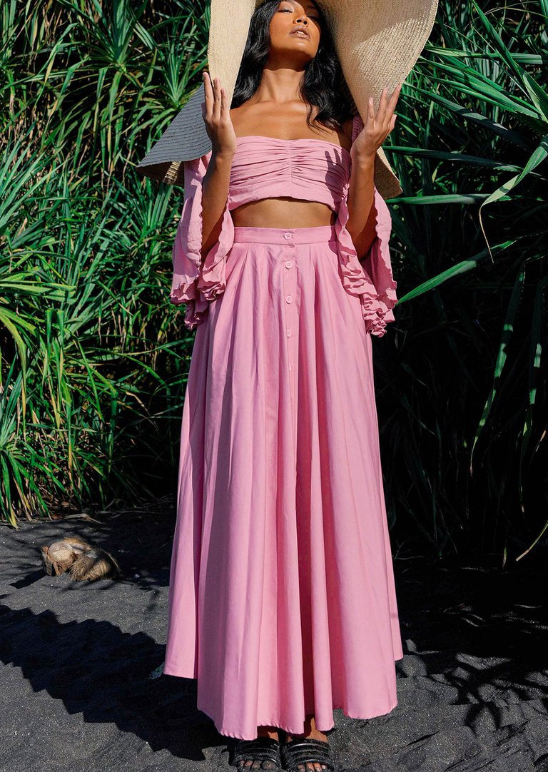 ARUM Pleated Maxi Skirt - Blush Pink