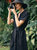 ARYA Safari Linen Midi Dress In Black