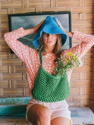 Bloom Crochet Hat In Mosaic Blue