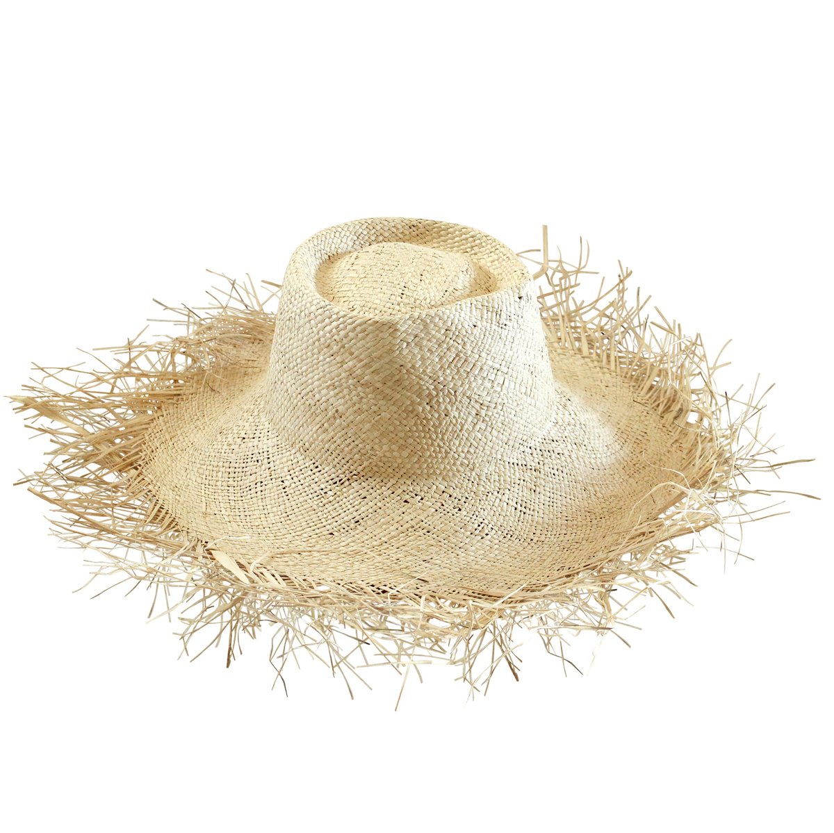 Natural Frayed Edge Straw Hat