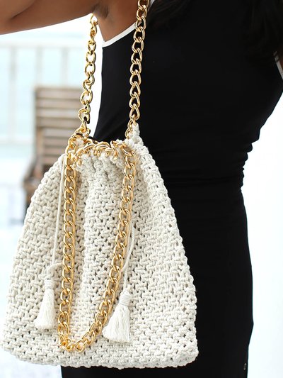 BRUNNA CO Colette Macrame Beach Bag In Off-White product