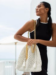 Colette Macrame Beach Bag In Off-White