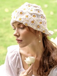 Flora Crochet Hat, In Off White
