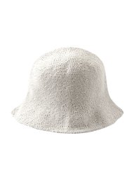 Florette Crochet Bucket Hat In Nude White