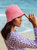 Florette Crochet Bucket Hat In Pink - Pink