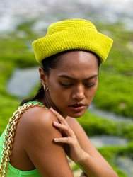 GANI Crochet Hat In Neon Green - Neon Green