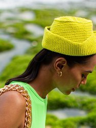 GANI Crochet Hat In Neon Green