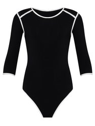 Girl Two-Tone Eco Bodysuit - Black