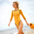 Girl Two Tone Eco Bodysuit - Canary Yellow