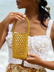 Golda Metallic Beads Bucket Bag