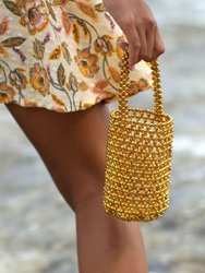 Golda Metallic Beads Bucket Bag