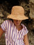 Kirana Raffia Boater Hat In Camel Beige
