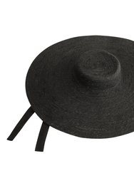 Lola Wide Brim Jute Straw Hat, in Black