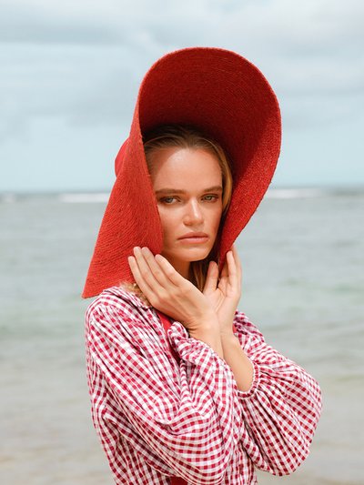 BRUNNA CO Lola Wide Brim Jute Straw Hat In Red product