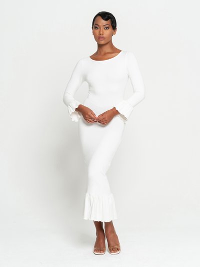 BRUNNA CO Marjorie Bamboo Ruffle Dress In Off-White product