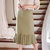 Marjorie Ruffle Rib Skirt In Moss Green